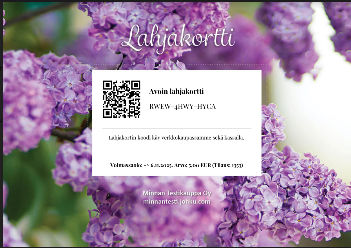 PDF-arvokortin fonttityyppinä Playfai Display