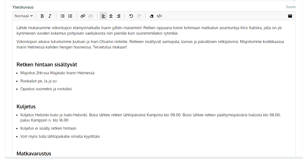 Aseta kattava yleiskuvaus
