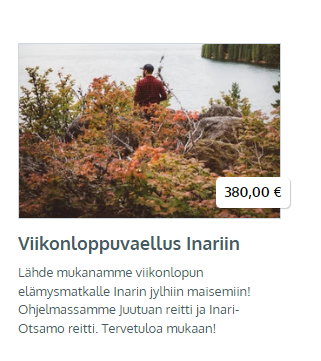 Markkinointinimi kauppapaikan etusivun tuotekortissa